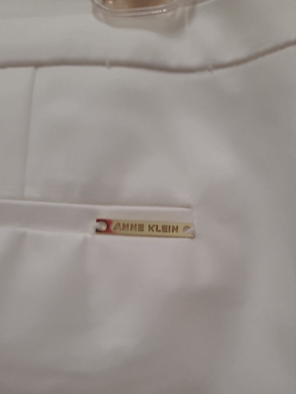 Anne Klein White Boot-Cut Dress Pants with Button Accents - Picture 5 of 7